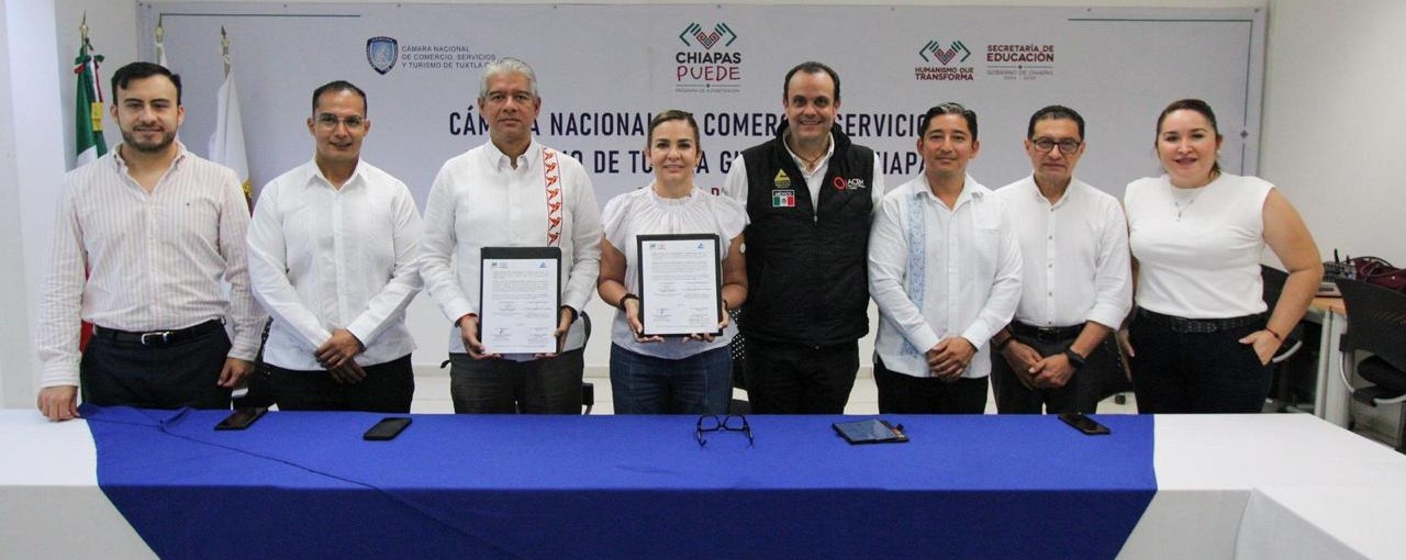 IAP Chiapas y Canaco Servytur Tuxtla suscriben convenio de colaboración